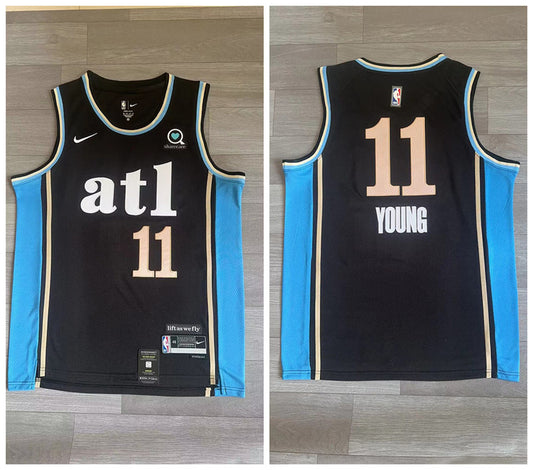 Hawks #11 Trae Young Black Nike 2023-24 City Edition Swingman Jersey