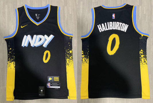 Indiana Pacers #0 Tyrese Haliburton Black Nike 2023-24 City Edition Swingman Jersey