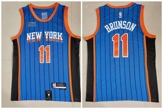 Knicks #11 Jalen Brunson Blue Nike 2023-24 City Edition Swingman Jersey