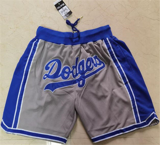 Los Angeles Dodgers Team Logo Gray Pocket Baseball Shorts