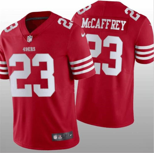 Nike 49ers #23 Christian McCaffrey Red Color Rush Vapor Untouchable Limited Jersey