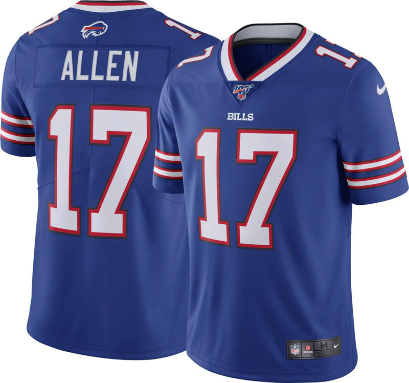 Nike Bills #17 Josh Allen Royal 100th Season Vapor Untouchable Limited Jersey