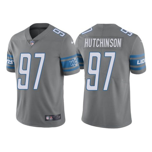 Nike Lions #97 Aidan Hutchinson Gray 2022 NFL Draft Vapor Untouchable Limited Jersey