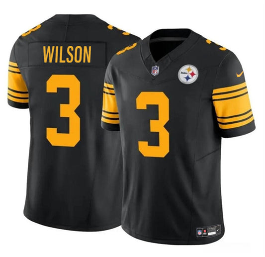 Nike Steelers #3 Russell Wilson Black Color Rush Limited Jersey