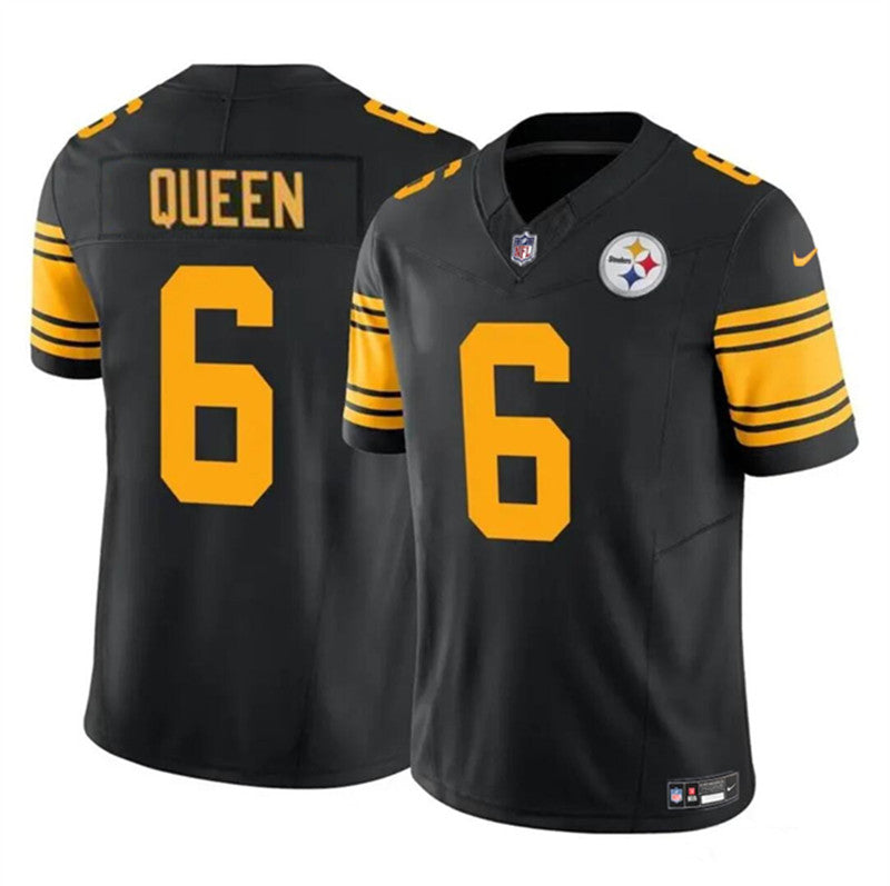 Nike Steelers #6 Patrick Queen Black Color Rush Limited Jersey