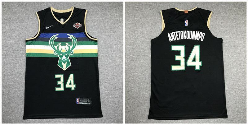 Bucks #34 Giannis Antetokounmpo Green Nike Earned Edition Swingman Jersey