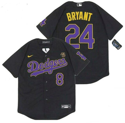 Dodgers #8 & #24 Kobe Bryant Black or Gold 2020 Nike Cool Base Jersey