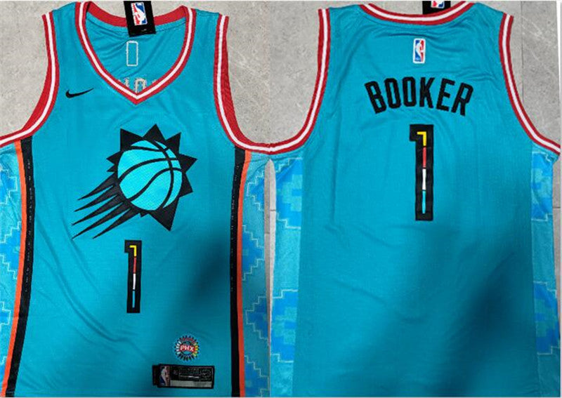 Suns #1 Devin Booker Blue 2023 Nike City Edition Swingman Jersey